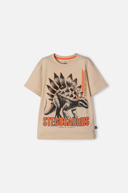 POLERA DE MIC MANGA CORTA CAQUI PARA NIÑO