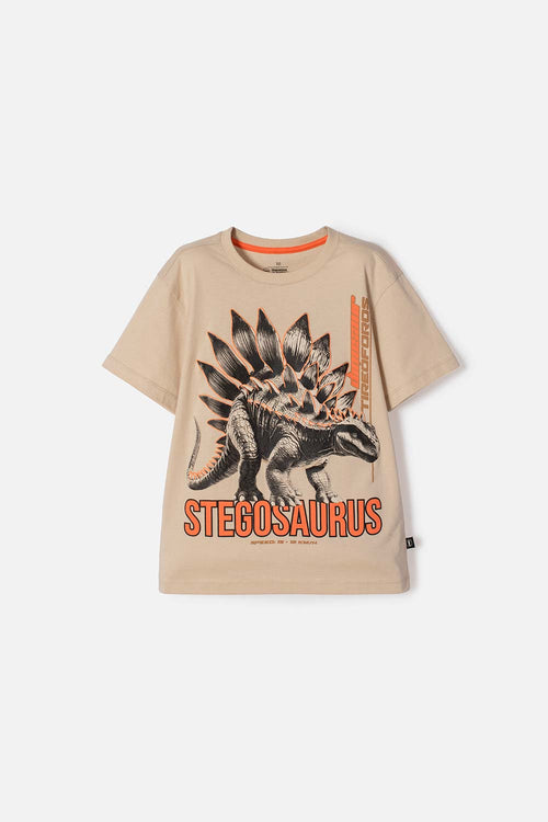 POLERA DE MIC MANGA CORTA CAQUI PARA NIÑO