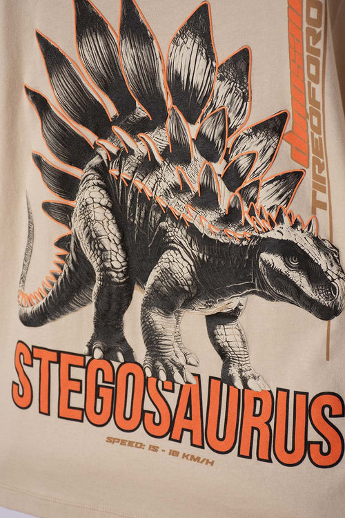 POLERA DE MIC MANGA CORTA CAQUI PARA NIÑO