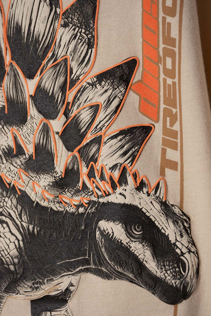 POLERA DE MIC MANGA CORTA CAQUI PARA NIÑO