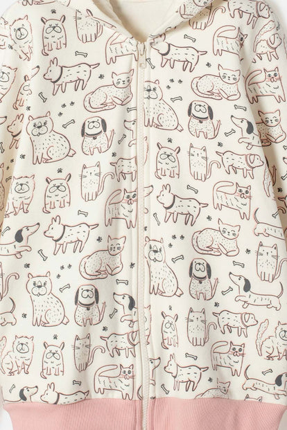 POLERON DE MIC CON CAPUCHA MARFIL PARA NIÑA