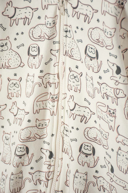 POLERON DE MIC CON CAPUCHA MARFIL PARA NIÑA