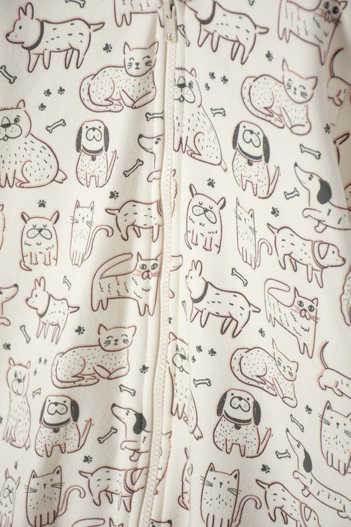 POLERON DE MIC CON CAPUCHA MARFIL PARA NIÑA