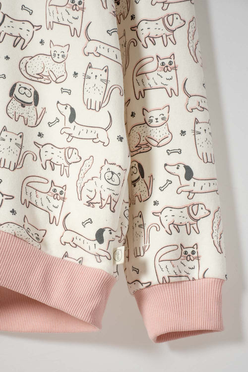 POLERON DE MIC CON CAPUCHA MARFIL PARA NIÑA