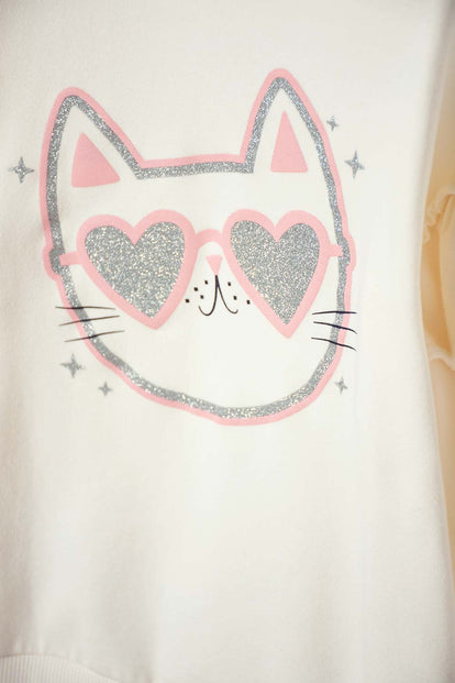 POLERON DE MIC CON BOLEROS CREMA PARA NIÑA