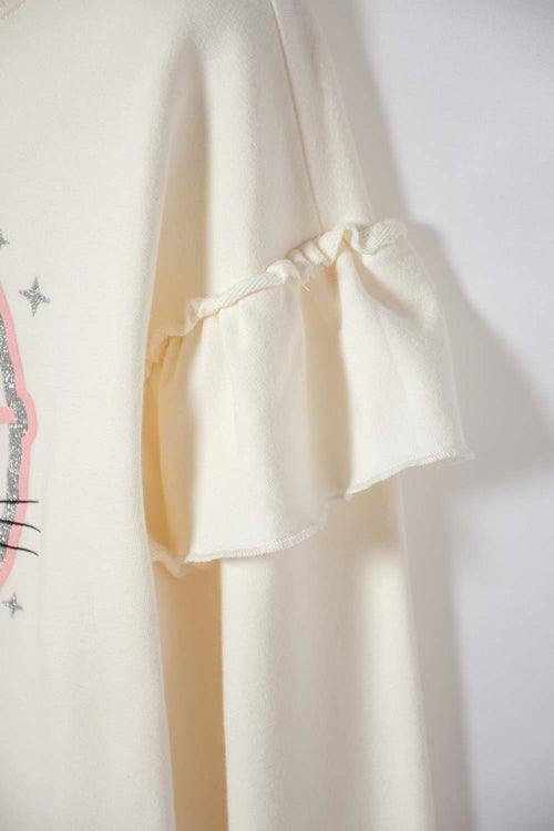 POLERON DE MIC CON BOLEROS CREMA PARA NIÑA