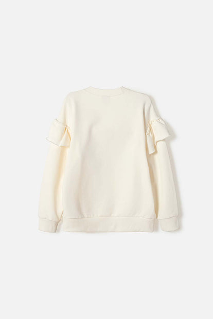 POLERON DE MIC CON BOLEROS CREMA PARA NIÑA