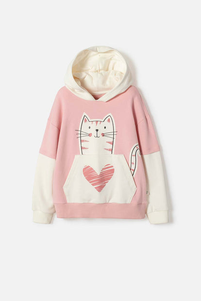 POLERON DE MIC CON CAPUCHA MULTICOLOR PARA NIÑA