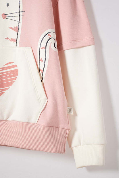 POLERON DE MIC CON CAPUCHA MULTICOLOR PARA NIÑA