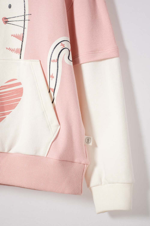 POLERON DE MIC CON CAPUCHA MULTICOLOR PARA NIÑA