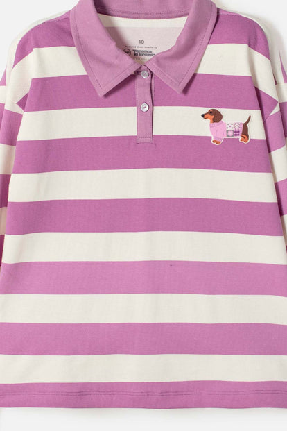 POLERA TIPO POLO DE MIC MULTICOLOR PARA NIÑA