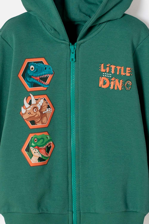 POLERON DE LITTLEMIC CON CIERRE VERDE PARA NIÑO 2T A 6T