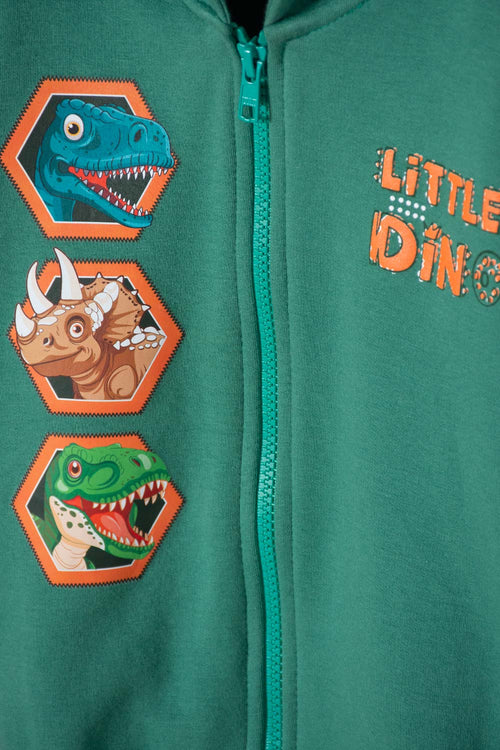 POLERON DE LITTLEMIC CON CIERRE VERDE PARA NIÑO 2T A 6T