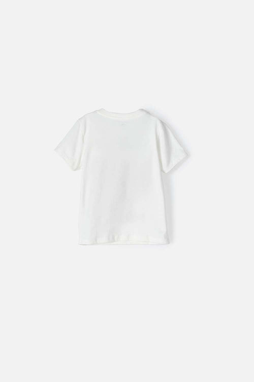 POLERA DE JURASSIC MANGA CORTA BLANCA PARA NIÑO 2T A 5T