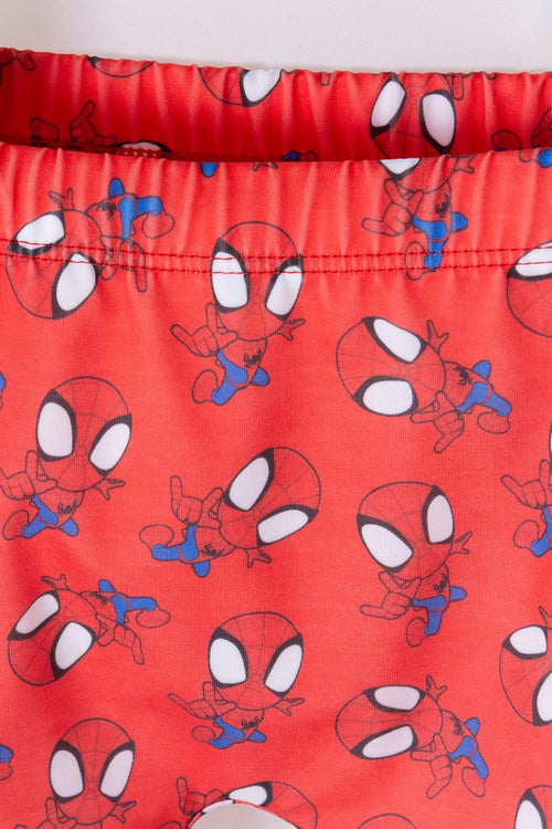 CONJUNTO DE BAÑO DE SPIDEY AND HIS AMAZING FRIENDS MANGA LARGA ROJO PARA NIÑO 2T A 5T