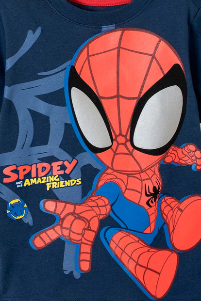 POLERA DE SPIDER-MAN MANGA CORTA AZUL PARA NIÑO