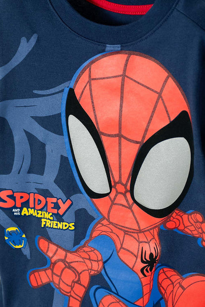 POLERA DE SPIDER-MAN MANGA CORTA AZUL PARA NIÑO