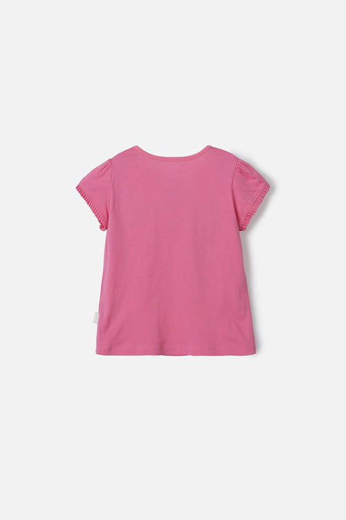 POLERA DE PEPPA PIG ROSADA CON ESTAMPADO BRILLANTE PARA NIÑA 2T A 5T
