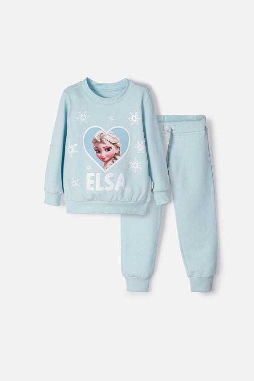 CONJUNTO DE FROZEN CON PANTALÓN LARGO VERDE PARA NIÑA 2T A 5T