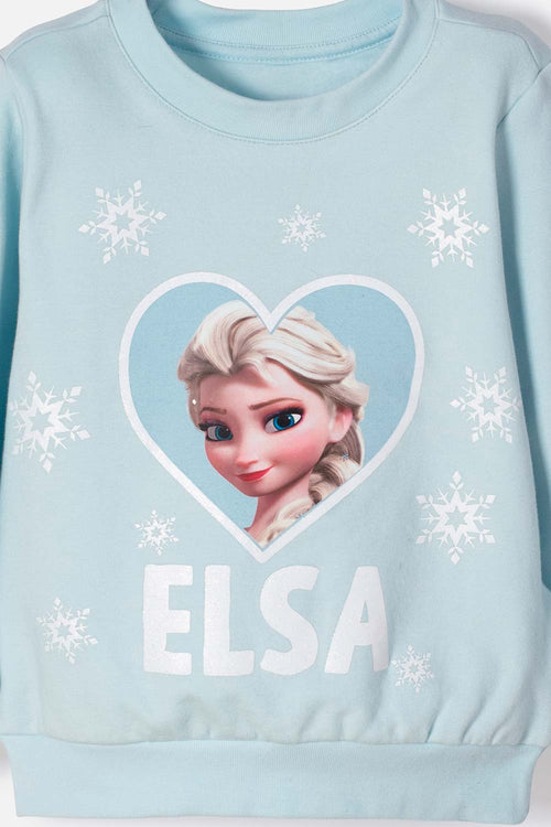 CONJUNTO DE FROZEN CON PANTALÓN LARGO VERDE PARA NIÑA 2T A 5T