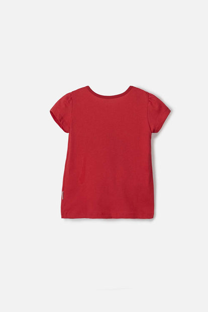 POLERA DE MINNIE MOUSE ROJA MANGA CORTA PARA NIÑA 2T A 5T