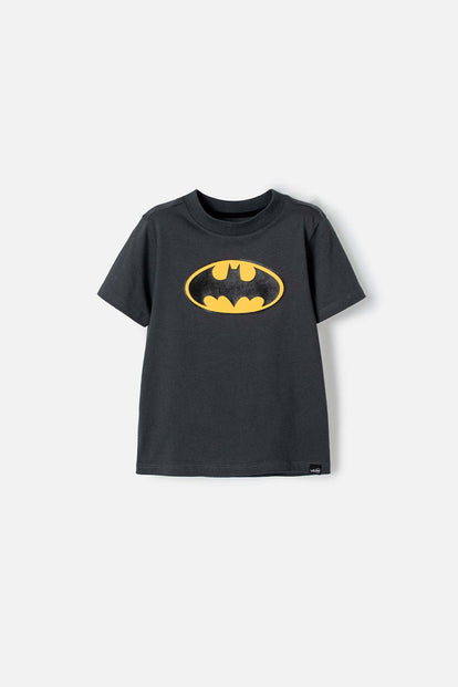 POLERA DE BATMAN MANGA CORTA NEGRO PARA NIÑO 2T A 5T