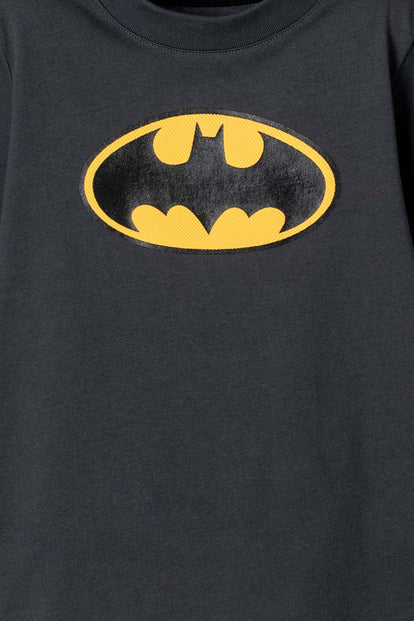 POLERA DE BATMAN MANGA CORTA NEGRO PARA NIÑO 2T A 5T