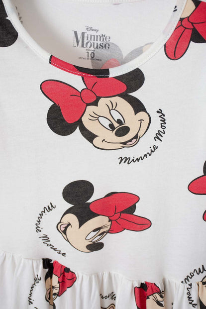 VESTIDO DE MINNIE MOUSE MARFIL PARA NIÑA 2T A 5T