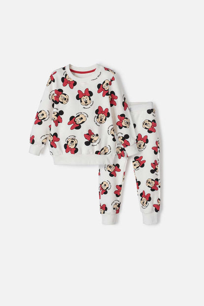 CONJUNTO DE MINNIE MOUSE CON CORDÓN MARFIL PARA NIÑA 2T A 5T