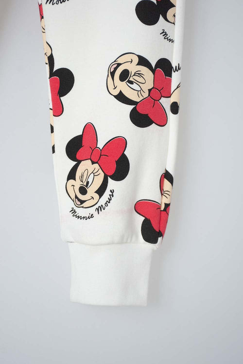 CONJUNTO DE MINNIE MOUSE CON CORDÓN MARFIL PARA NIÑA 2T A 5T