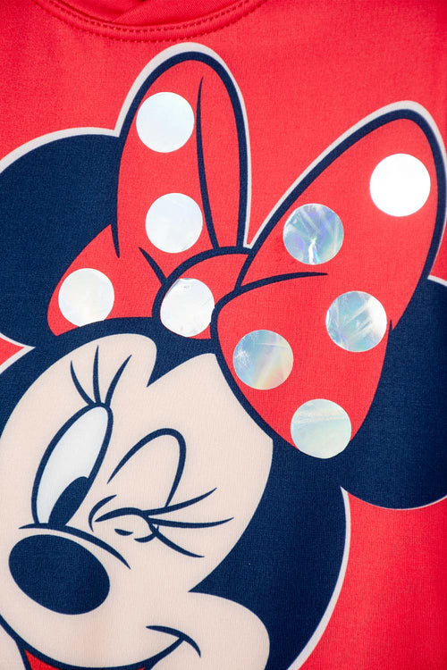 VESTIDO DE BAÑO MINNIE MOUSE MANGA LARGA ROJO PARA NIÑA 2T A 5T