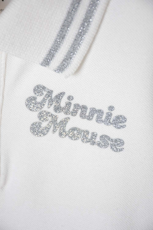 POLERA TIPO POLO DE MINNIE MOUSE MARFIL PARA NIÑA 2T A 5T