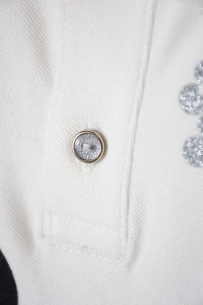 POLERA TIPO POLO DE MINNIE MOUSE MARFIL PARA NIÑA 2T A 5T