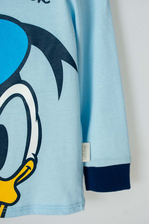 PIJAMA PATO DONALD CON PANTALÓN LARGO AZUL PARA BEBÉ NIÑO