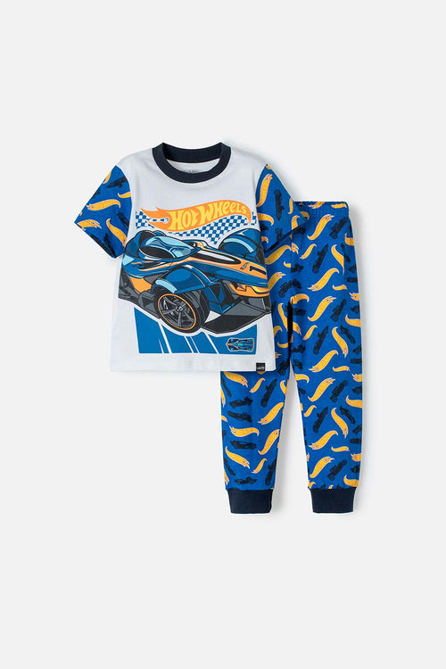 PIJAMA DE HOTWHEELS MANGA CORTA MULTICOLOR PARA NIÑO 2T A 5T