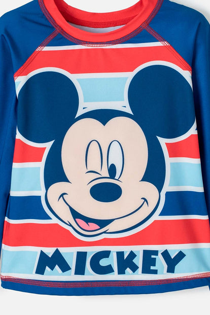 CONJUNTO DE BAÑO DE MICKEY MOUSE AZUL PARA NIÑO 2T A 5T