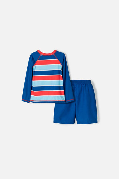 CONJUNTO DE BAÑO DE MICKEY MOUSE AZUL PARA NIÑO 2T A 5T