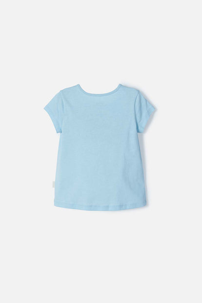 POLERA DE STITCH MANGA CORTA AZUL PARA NIÑA 2T A 5T