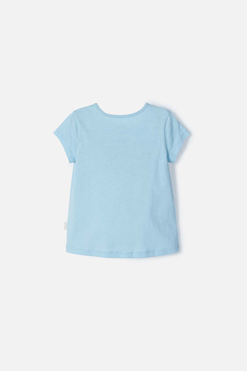 POLERA DE STITCH MANGA CORTA AZUL PARA NIÑA 2T A 5T