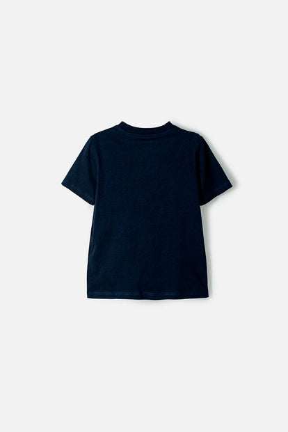 POLERA NASA MANGA CORTA AZUL OSCURO PARA NIÑO 2T A 5T