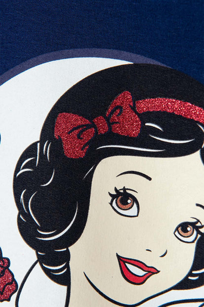 POLERON DE BLANCANIEVES AZUL DE DISEÑO CERRADO PARA NIÑA 2T A 5T