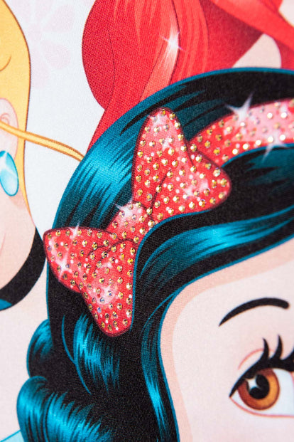 POLERA DE PRINCESAS DISNEY BLANCA MANGA CORTA PARA NIÑA 2T A 5T