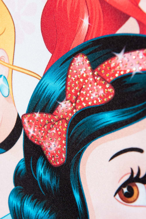 POLERA DE PRINCESAS DISNEY BLANCA MANGA CORTA PARA NIÑA 2T A 5T