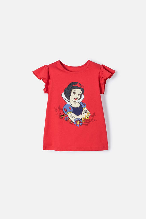 POLERA DE BLANCANIEVES ROJA CON BOLERO EN MANGA PARA NIÑA 2T A 5T
