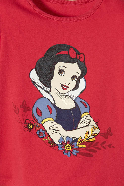 POLERA DE BLANCANIEVES ROJA CON BOLERO EN MANGA PARA NIÑA 2T A 5T