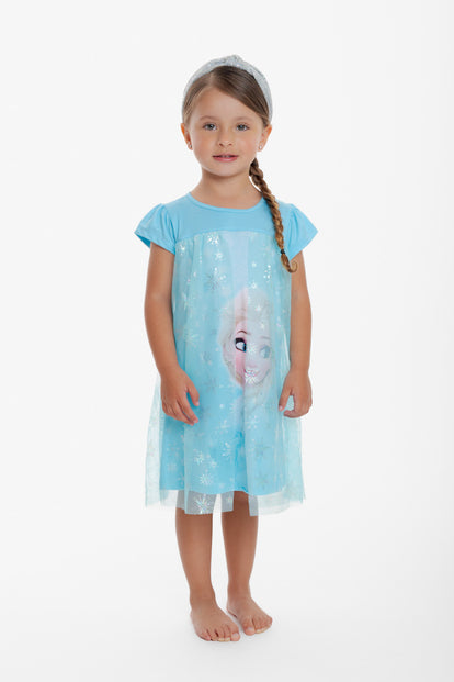 PIJAMA DE FROZEN TIPO BATOLA AZUL PARA NIÑA 2T A 5T