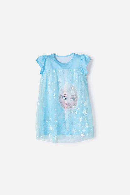 PIJAMA DE FROZEN TIPO BATOLA AZUL PARA NIÑA 2T A 5T