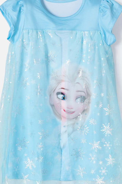 PIJAMA DE FROZEN TIPO BATOLA AZUL PARA NIÑA 2T A 5T