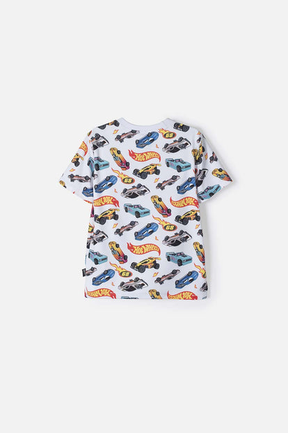 POLERA HOT WHEELS MANGA CORTA MULTICOLOR PARA NIÑO 2T A 6T