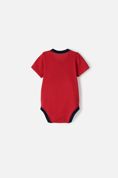 BODY DE SUPERMAN MANGA CORTA ROJO PARA BEBÉ NIÑO